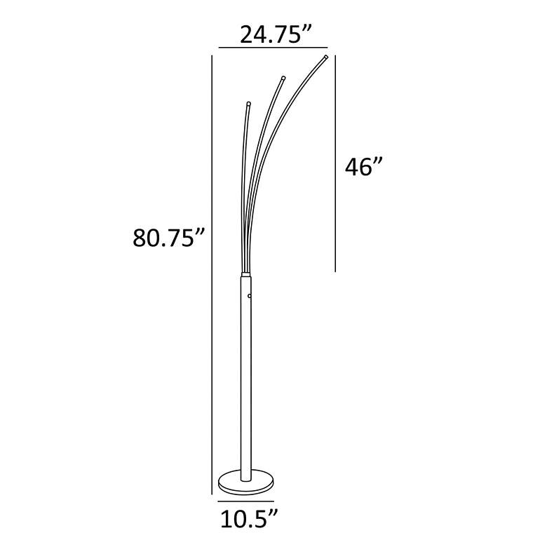 Image 7 Lite Source Monita 80 3/4" Black Metal LED Modern Arc Floor Lamp more views