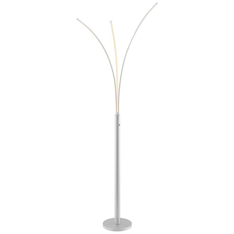 Image 2 Lite Source Monita 80 3/4" Silver Metal LED Arc Floor Lamp