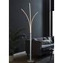 1_Lite Source Monita 80 3/4" Silver Metal LED Arc Floor Lamp