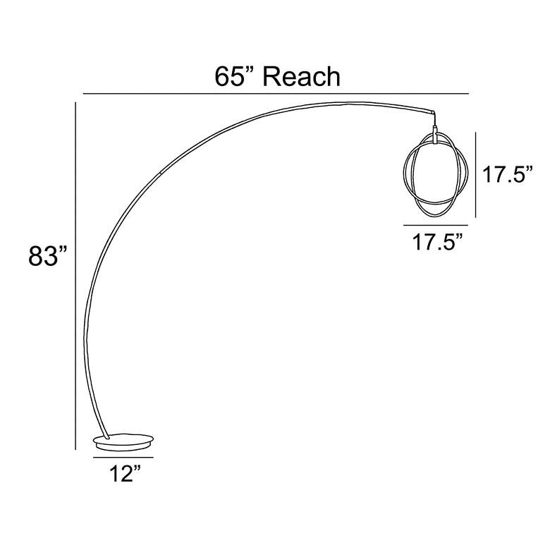 Image 6 Lite Source Monita 83" Matte Black LED Modern Orb Arc Floor Lamp more views