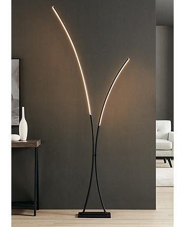 Lite Source Monita 84 1/2" Black Finish Modern LED Floor Lamp