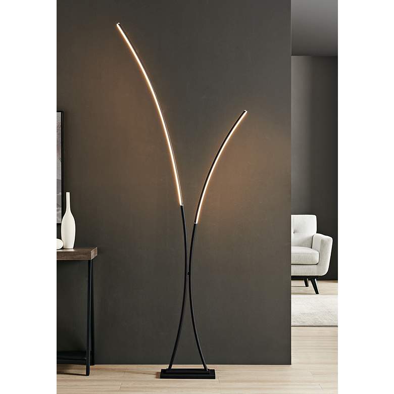 Image 1 Lite Source Monita 84 1/2" Black Finish Modern LED Floor Lamp