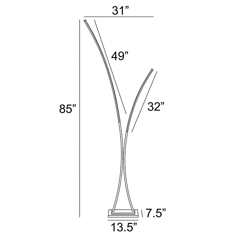 Image 5 Lite Source Monita 84 1/2" Black Finish Modern LED Floor Lamp more views