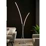 1_Lite Source Monita 85" High Silver LED Arc Floor Lamp