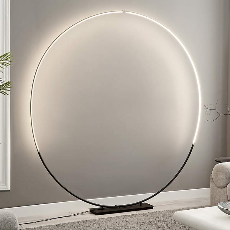 Image 1 Lite Source Monita Black LED Ring Floor Lamp