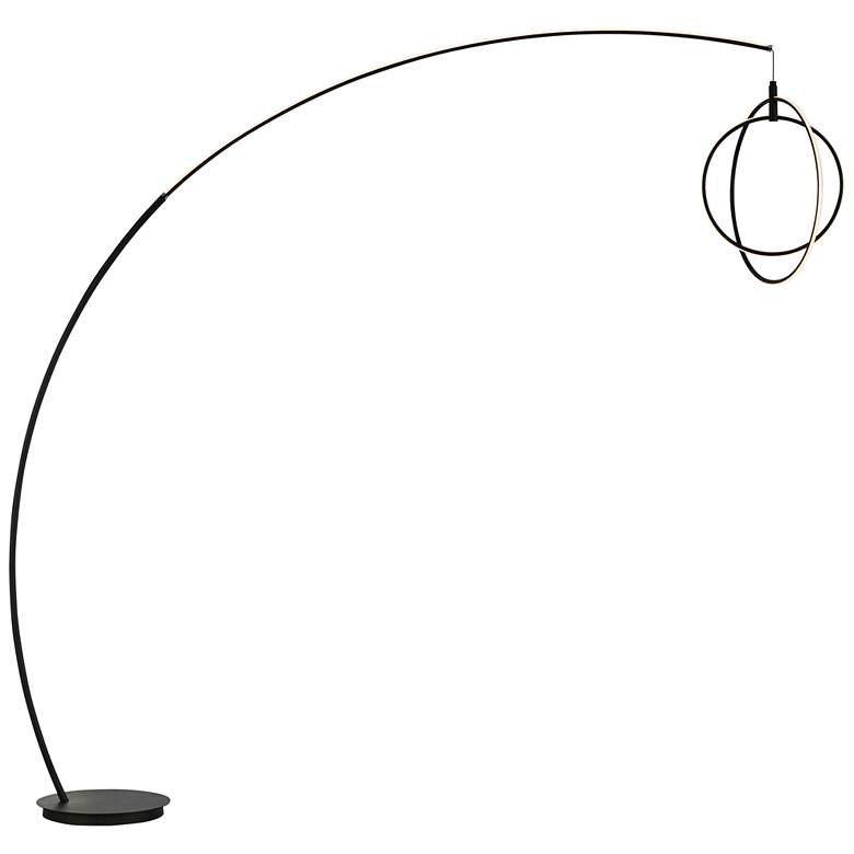 Image 2 Lite Source Monita Matte Black LED Modern Orb Arc Floor Lamp