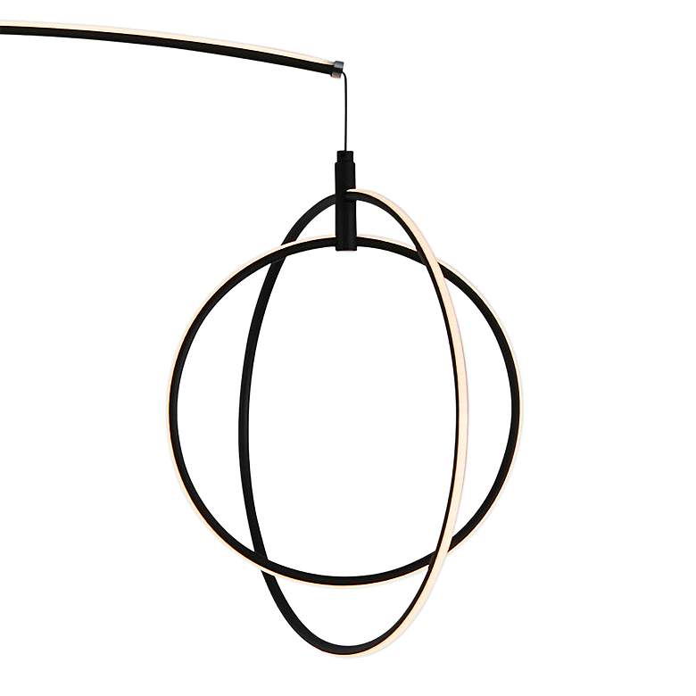 Image 3 Lite Source Monita Matte Black LED Modern Orb Arc Floor Lamp more views