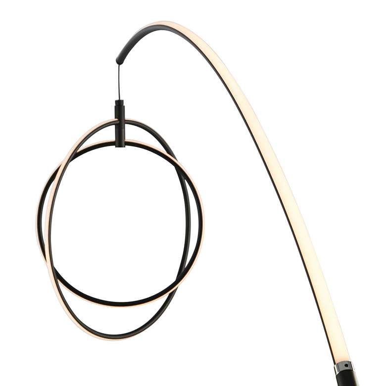 Image 5 Lite Source Monita Matte Black LED Modern Orb Arc Floor Lamp more views