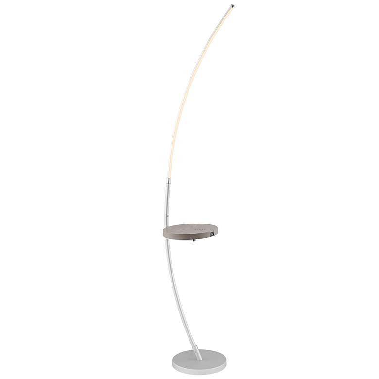 Image 2 Lite Source Monita Silver LED Arc Floor Lamp with Tray Table