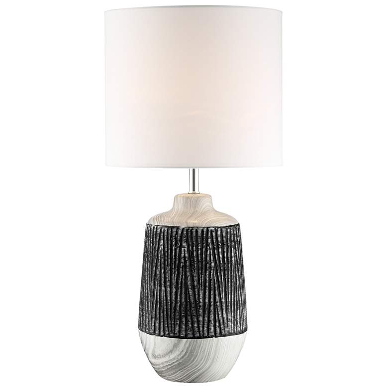 Image 1 Lite Source Montana Gray Ceramic Table Lamp w/ White Shade