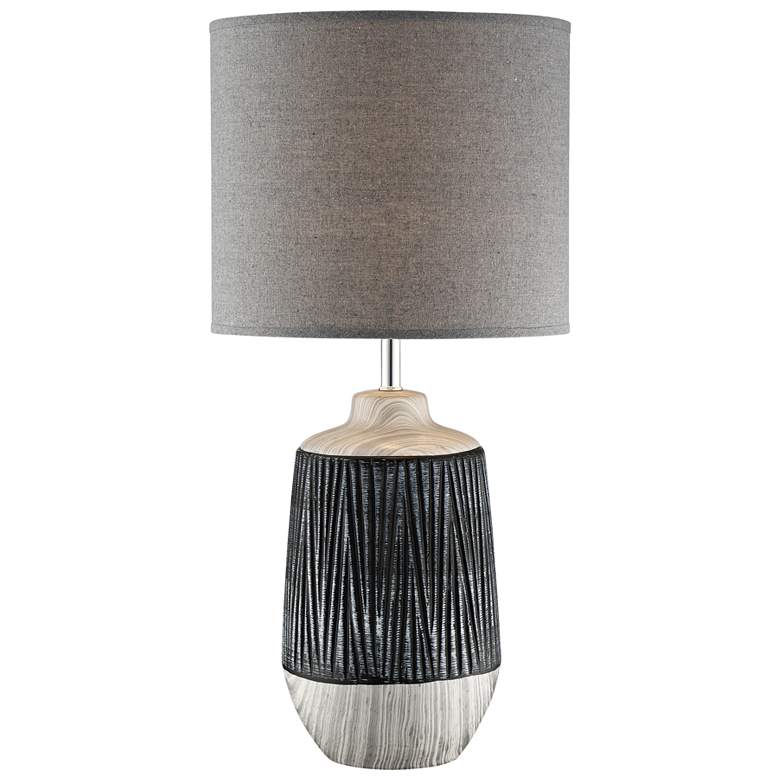 Image 1 Lite Source Montana Gray Ceramic Table Lamp with Gray Shade
