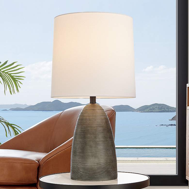 Image 1 Lite Source Monte 26 1/2" High Black Cement LED Table Lamp