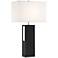 Lite Source Moulton Black Wood Table Lamp w/ LED Night Light