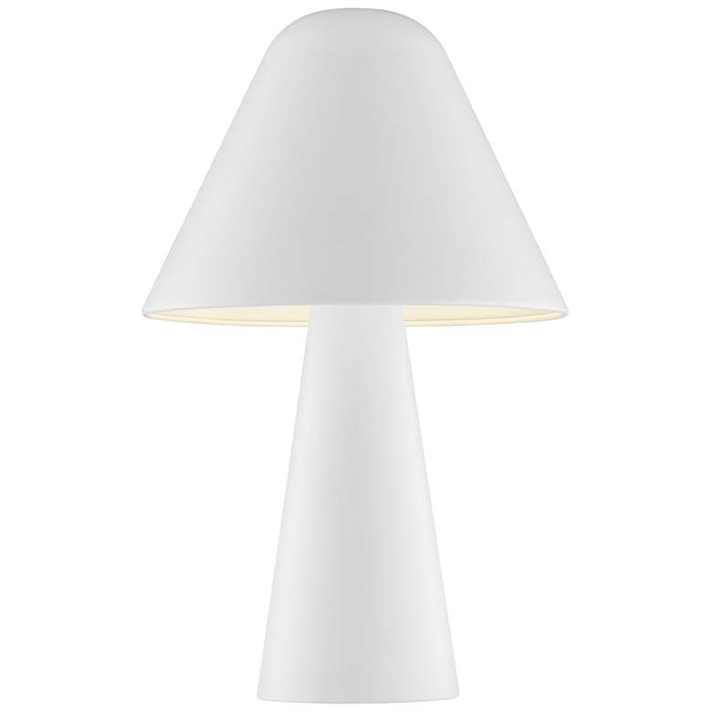 Image 1 Lite Source Muga 15 3/4" High White Mushroom Shade Modern Table Lamp