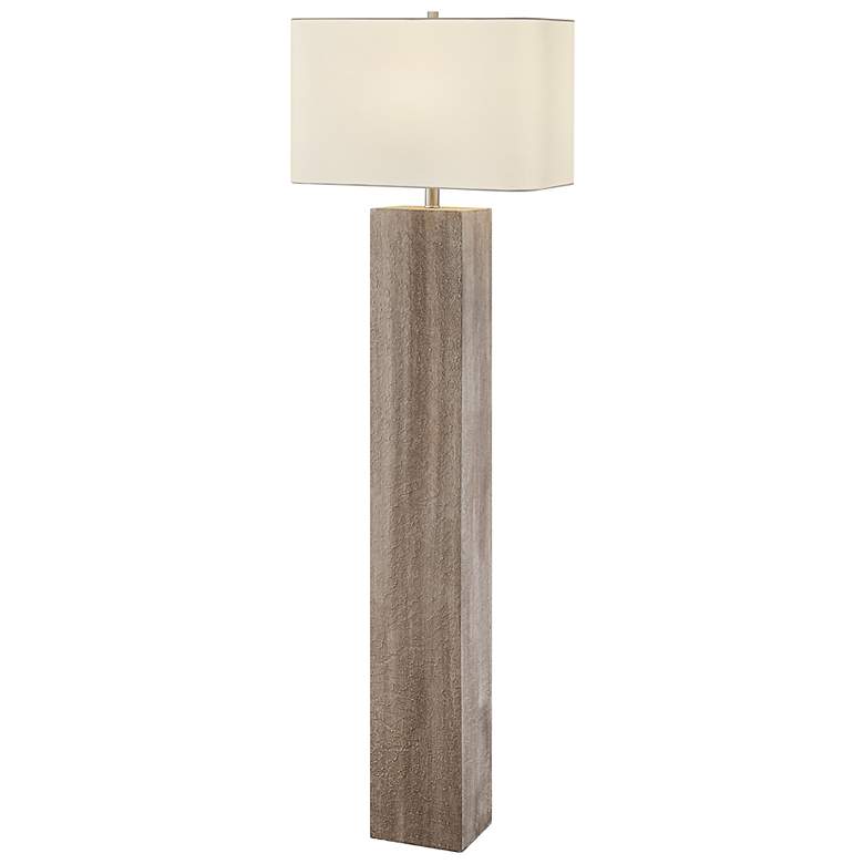 Image 2 Lite Source Mulder Antique Gray Wood Floor Lamp