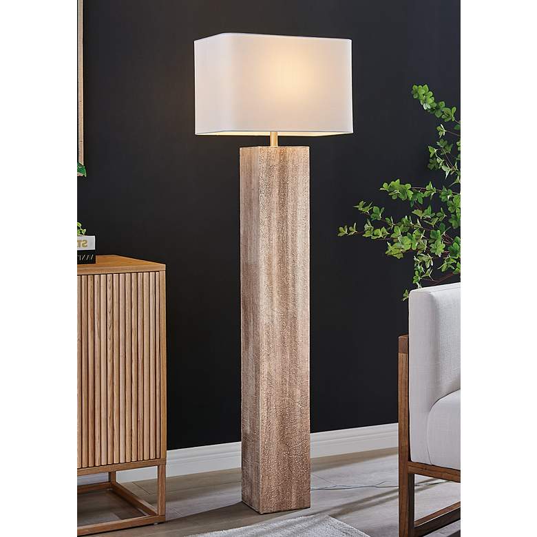 Image 1 Lite Source Mulder Antique Gray Wood Floor Lamp