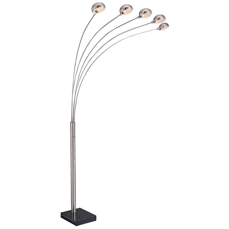 Image 1 Lite Source Multi-Lite 5-Arm Polished Steel Arc Floor Lamp