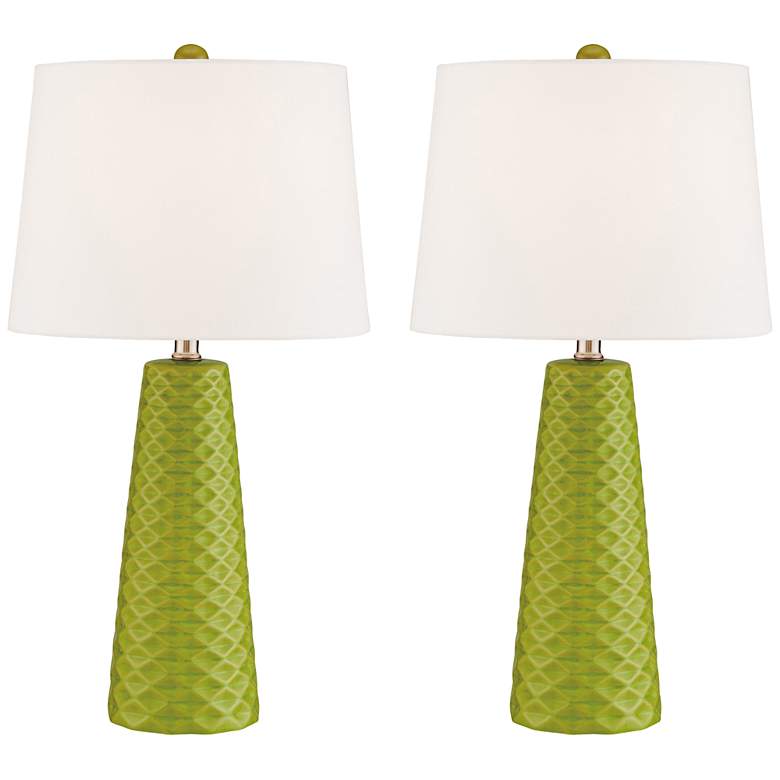 Image 2 Lite Source Muriel 24" High Modern Green Ceramic Table Lamps Set of 2