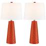 2_Lite Source Muriel 24" High Modern Orange Ceramic Table Lamps Set of 2