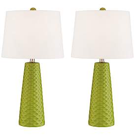 Image2 of Lite Source Muriel Green Ceramic Table Lamps Set of 2