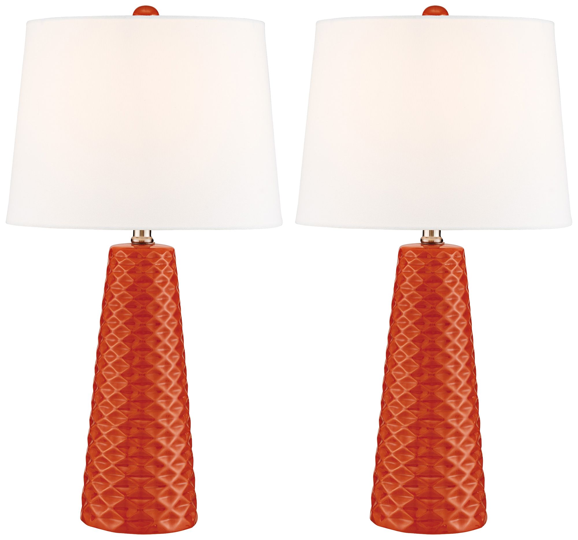 Lite Source Muriel Orange Ceramic Table Lamps Set of 2