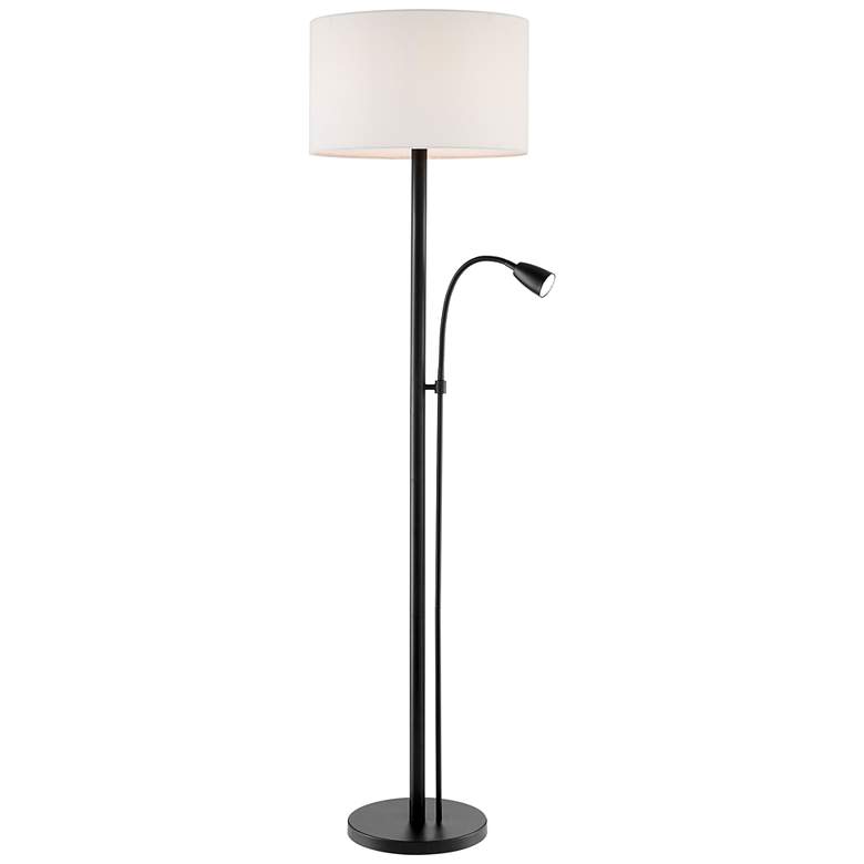 Image 2 Lite Source Nanette 64" Black Finish Floor Lamp with LED Reading Lamp