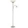 Lite Source Natalia Nickel LED Reading and Torchiere Floor Lamp