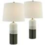1_Lite Source Neena 24 1/4" Gray Black Ceramic Table Lamps Set of 2