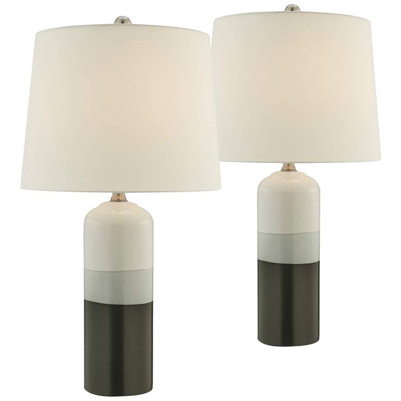 Lite Source Neena Gray Black Ceramic Table Lamps Set of 2
