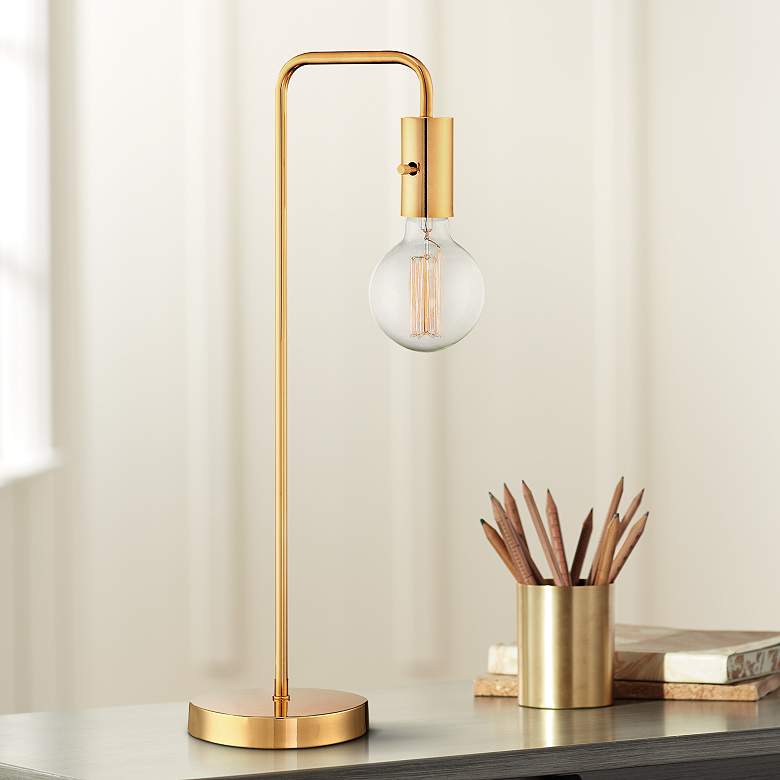Image 1 Lite Source Nilmani 22 1/4" High French Gold Downbridge Desk Lamp