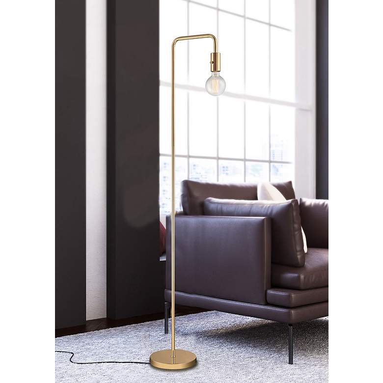 Image 1 Lite Source Nilmani 61 1/2" High French Gold Downbridge Floor Lamp