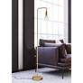 1_Lite Source Nilmani 61 1/2" High French Gold Downbridge Floor Lamp