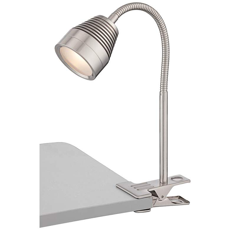Image 1 Lite Source Nobu LED Steel Gooseneck Clip-On Desk Lamp