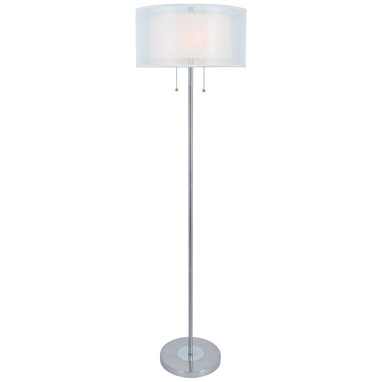 Image 1 Lite Source Nodin Polished Steel Metal Tall Floor Lamp