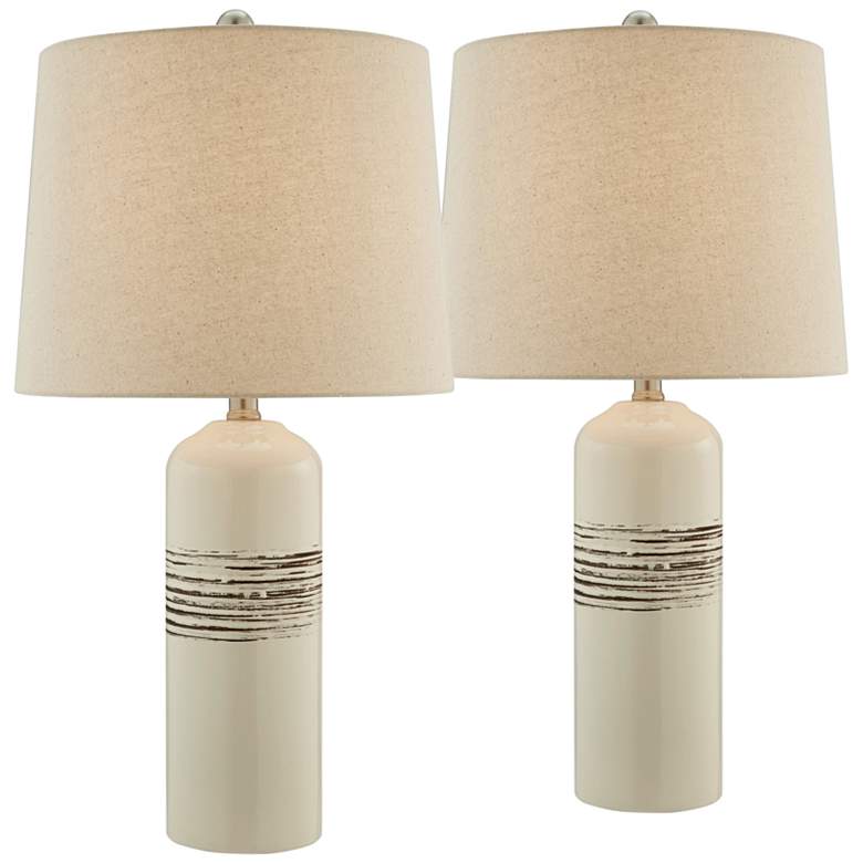 Image 2 Lite Source Noelle 24 1/4" Natural Ceramic Table Lamps Set of 2