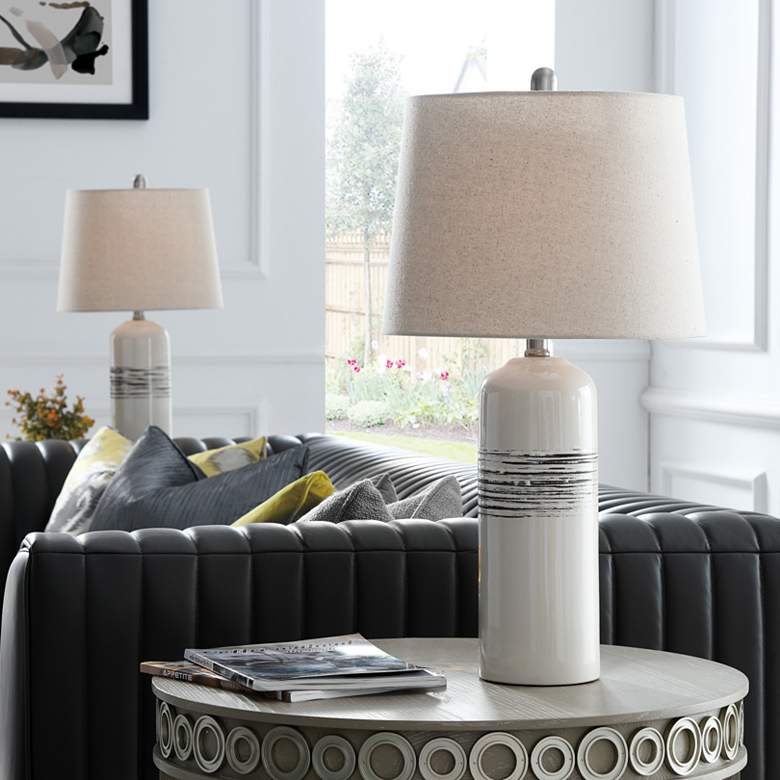 Image 1 Lite Source Noelle 24 1/4" Natural Ceramic Table Lamps Set of 2