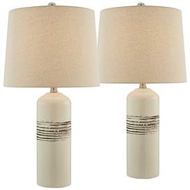 Image2 of Lite Source Noelle Natural Ceramic Table Lamps Set of 2