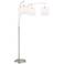 Lite Source Norlan 84" White Shade and Nickel 3-Light Arc Floor Lamp