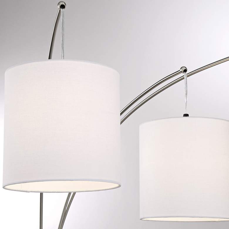 Image 3 Lite Source Norlan 84 inch White Shade and Nickel 3-Light Arc Floor Lamp more views