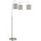 Lite Source Norlan 93" Gray Shade and Nickel 3-Light Arc Floor Lamp