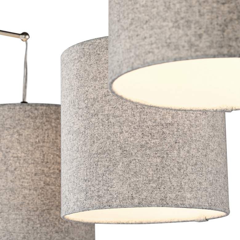 Image 2 Lite Source Norlan 93" Gray Shade and Nickel 3-Light Arc Floor Lamp more views