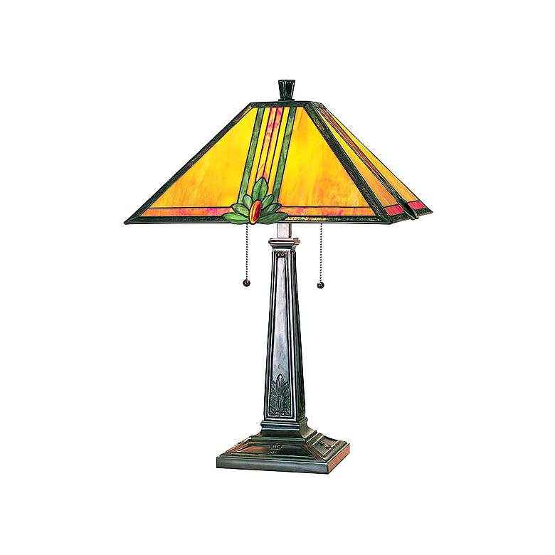 Image 1 Lite Source Oak Leaf Tiffany Table Lamp