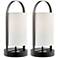 Lite Source Obelia 14" High Black Accent Lamps Set of 2 with USB Ports
