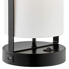 Image4 of Lite Source Obelia 14" High Black Accent Lamps Set of 2 with USB Ports more views