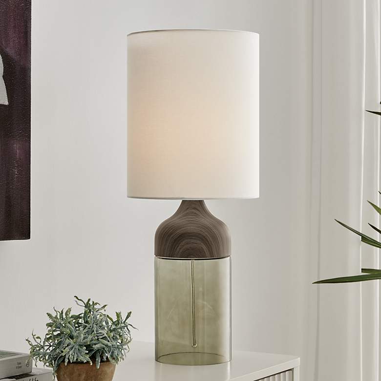 Image 1 Lite Source Obert 25" High Modern Brown Table Lamp