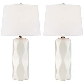 Image2 of Lite Source Odelia 24" White Modern Ceramic Table Lamps Set of 2
