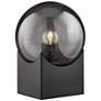 2_Lite Source Oksena 11" Modern Black and Smoke Glass Orb Table Lamp