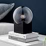 1_Lite Source Oksena 11" Modern Black and Smoke Glass Orb Table Lamp