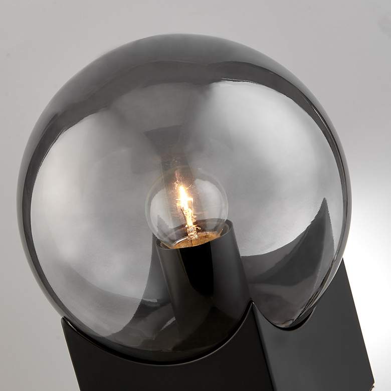 Image 4 Lite Source Oksena 11" Modern Black and Smoke Glass Orb Table Lamp more views