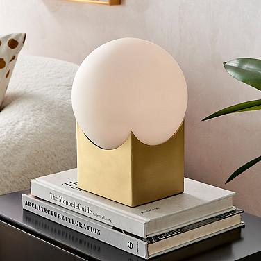 Lite Source Oksena 11" Modern Gold Frosted White Orb Accent Table Lamp